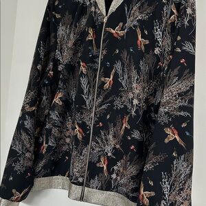 Bali Black Nature-Inspired Bomber Jacket